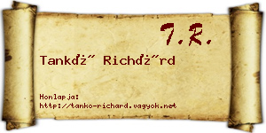 Tankó Richárd névjegykártya