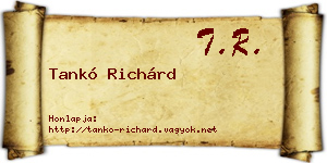 Tankó Richárd névjegykártya